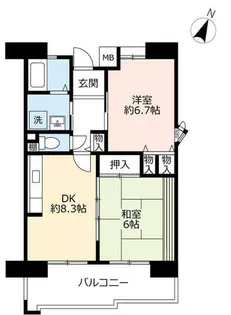 URアルビス旭ヶ丘【0080501号室】の間取り