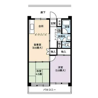 UR尾上【0041301号室】の間取り