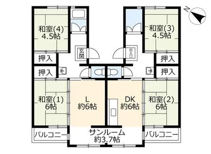 UR花山東【0090603号室】の間取り