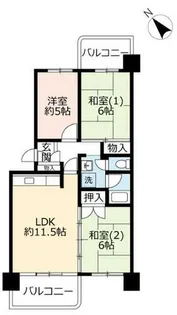 UR泉北鴨谷台3丁【0060122号室】の間取り