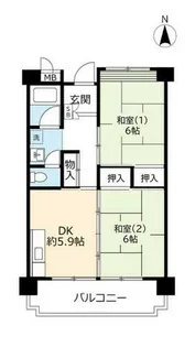 UR東門真【0010509号室】の間取り