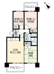 UR泉北鴨谷台3丁【0060727号室】の間取り