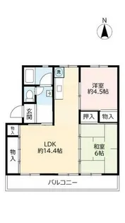 UR富田【0490303号室】の間取り