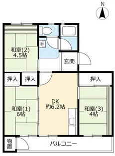 UR富田【0190404号室】の間取り
