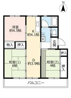 UR富田【0470407号室】の間取り