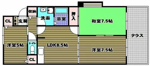 サンモール【1階】の間取り