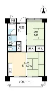 UR東門真【0060408号室】の間取り