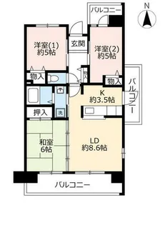 URシャレール東豊中【0160601号室】の間取り