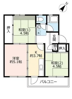 UR中登美第三【E210502号室】の間取り