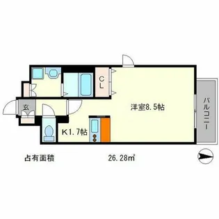 プレサンス京都三条大橋雅殿【5階】の間取り