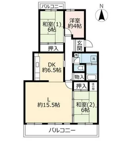 URオークタウン東茨木【0060404号室】の間取り