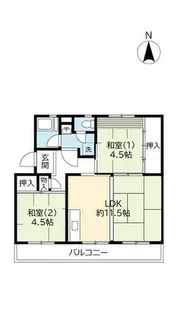 UR南新田【0190504号室】の間取り