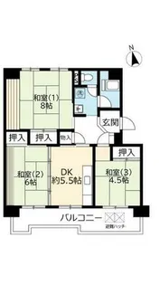 UR洛西境谷東【0180404号室】の間取り