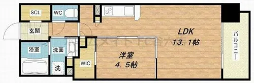OPUS RESIDENCE SHINSAIBASHI SOUTH【7階】の間取り