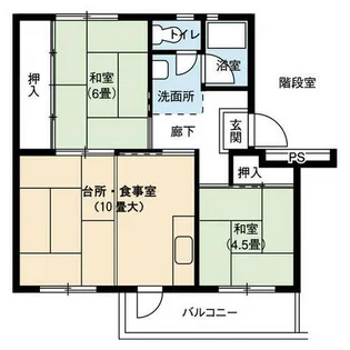 UR朝倉【0100503号室】の間取り