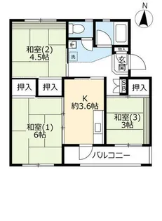 UR平城第二【0190301号室】の間取り