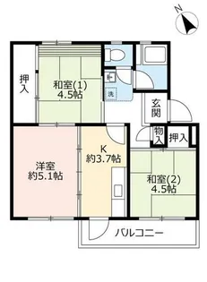 UR中登美第三【D080503号室】の間取り