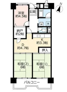 URポートアイランド【0501011号室】の間取り