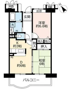 URアーバンラフレ虹ヶ丘東【0010404号室】の間取り