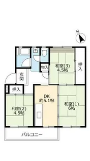 UR鈴蘭台第一【0040405号室】の間取り