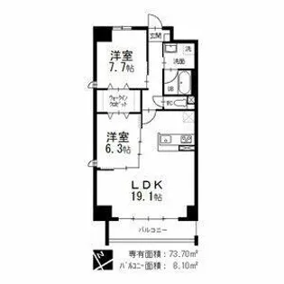 オルソパール伝馬 本館【2階】の間取り