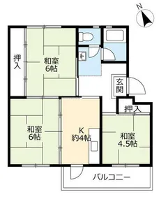UR朝倉【0120203号室】の間取り