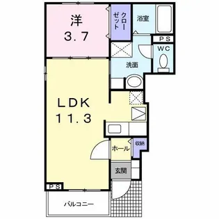 リーヴァ菅池B【1階】の間取り