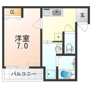 フジパレス住吉遠里小野Ⅱ番館【2階】の間取り