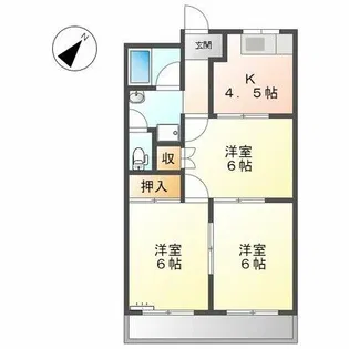 リバティハイツ A【205号室】の間取り