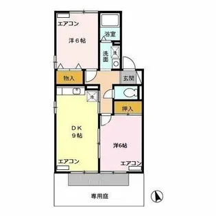 セジュール南 B【1階】の間取り