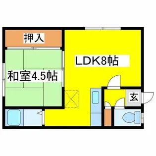 コーポ若草【102号室】の間取り