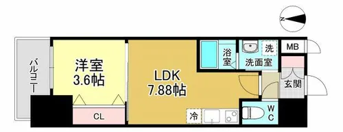 1LDKの間取り画像