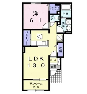 フリーデB【1階】の間取り