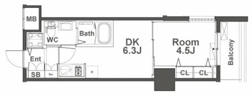 TLRレジデンス本町WEST【10階】の間取り