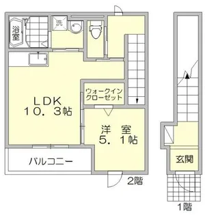 リベルテ宮園【202号室】の間取り