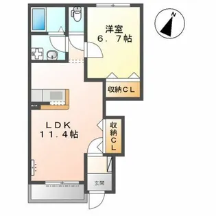 フィオーレ【1階】の間取り