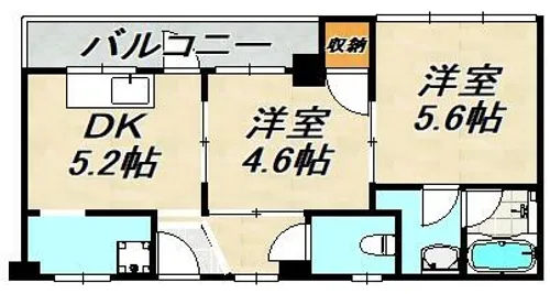 メビウス駒ヶ林レジデンス【3階】の間取り