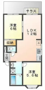 スカイハイツ中戸【1階】の間取り