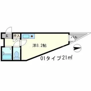 サンプラザ三越【2階】の間取り