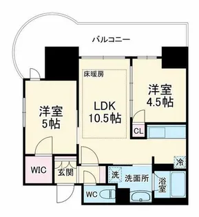 ラシュレ大阪同心【14階】の間取り