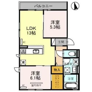 モンレーヴ はくよう【2階】の間取り