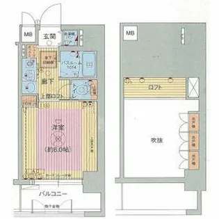 エステムコート梅田東アクアパレス【5階】の間取り