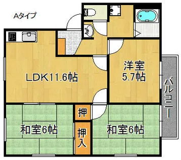フレグランス泉 A棟B棟【2階】の間取り