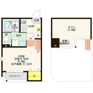 ハーモニーテラス中杉町Ⅱ【202号室】の間取り