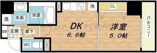 BRAVI南堀江【5階】の間取り