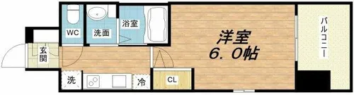 エステムコート難波サウスプレイスV3ハイド【5階】の間取り