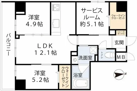 シスネ難波宮【2階】の間取り