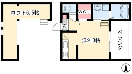 コンフォート本陣通【203号室】の間取り