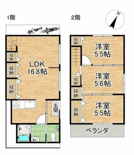 京都府京都市北区紫野石龍町【一戸建】の間取り