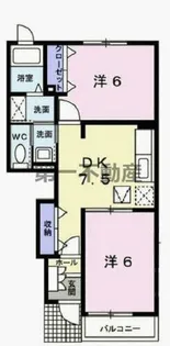 フラットワンB【B103号室】の間取り